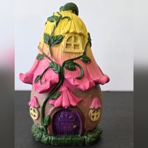 Fairy Garden House Cottage Figurine 5" Whimsical Flower Garden Kitchen Decor